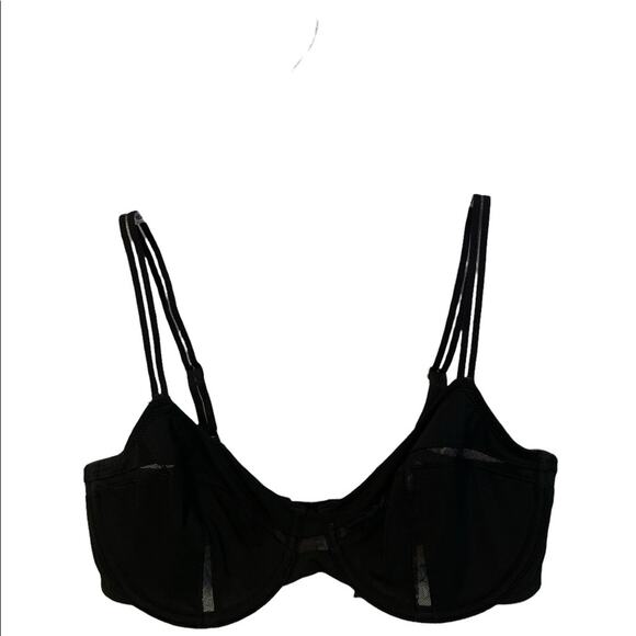 Natori Illusion tulle Stripe Black bra 32C 746168 L - Picture 1 of 5